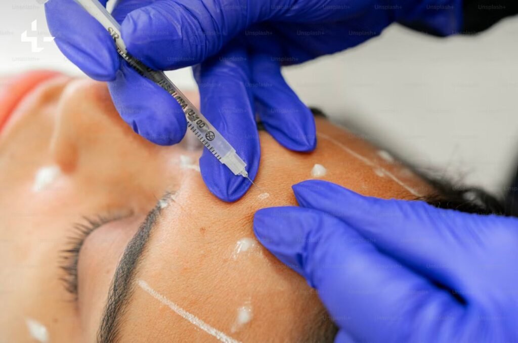 Anti wrinkle injection forehead